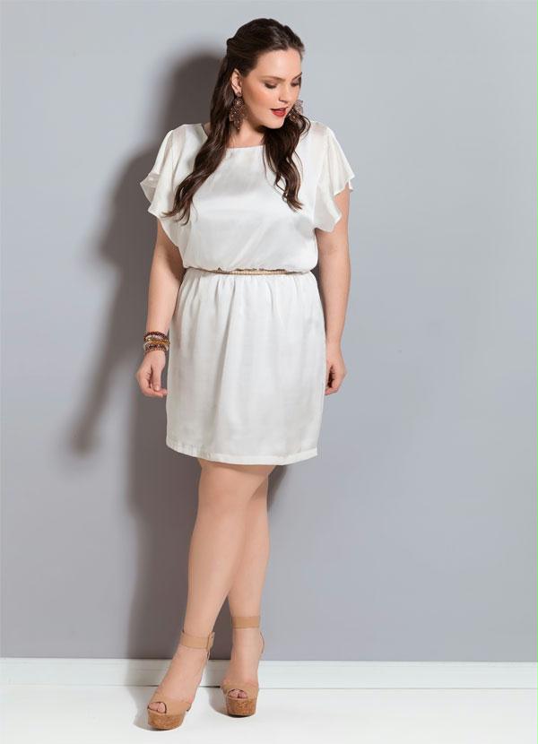 vestido branco cetim curto