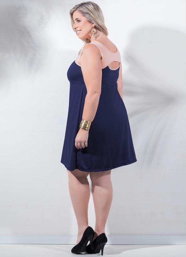Marguerite - Vestido Detalhe Vazado Marinho Plus Size 4