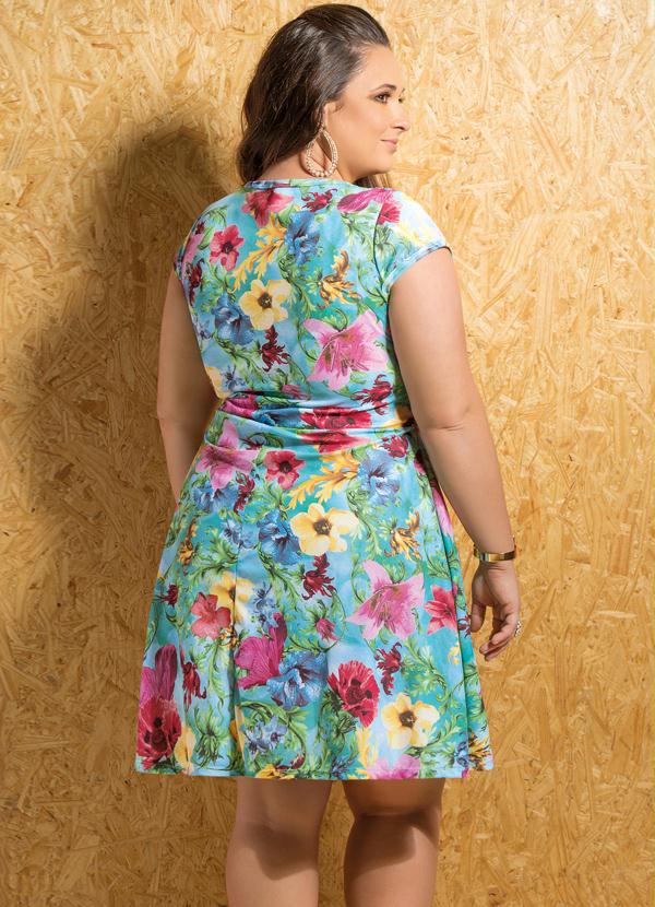 Marguerite - Vestido Manga Copinho Floral Plus Size 2