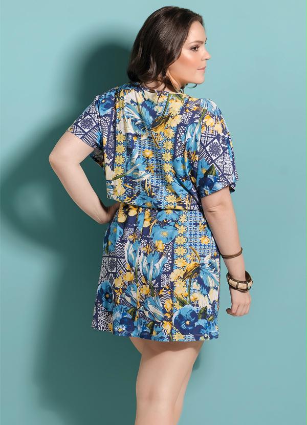 Quintess - Vestido Quintess Floral Acinturado Plus Size 2