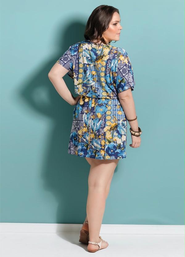 Quintess - Vestido Quintess Floral Acinturado Plus Size 4