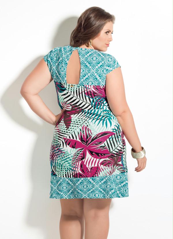 Quintess - Vestido Quintess Mix de Folhagens Plus Size 2