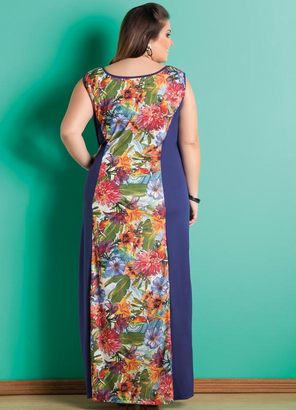 Marguerite - Vestido Longo Floral Recorte Laterais Plus Size 2