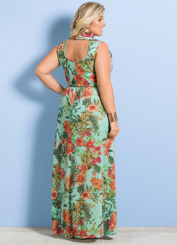 Marguerite - Vestido Longo Marguerite Floral com Recorte 2