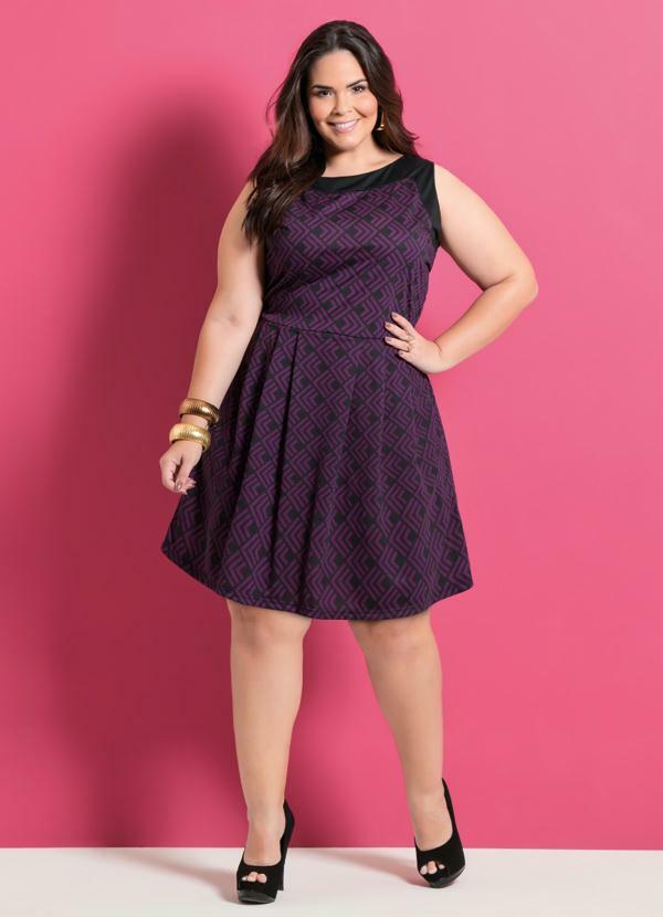 Marguerite - Vestido Evasê Geométrico Marguerite Plus Size 3