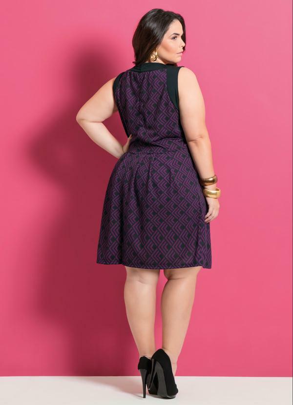 Marguerite - Vestido Evasê Geométrico Marguerite Plus Size 4