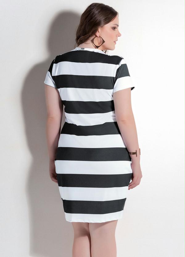 Plus Size Fotos De Vestido Listrado Preto E Branco Vestido