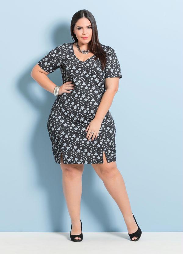 Marguerite - Vestido Marguerite Estampa Estrelas Plus Size 3