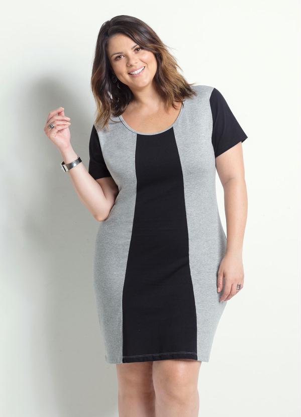 Marguerite - Vestido Mescla e Preto Marguerite Plus Size