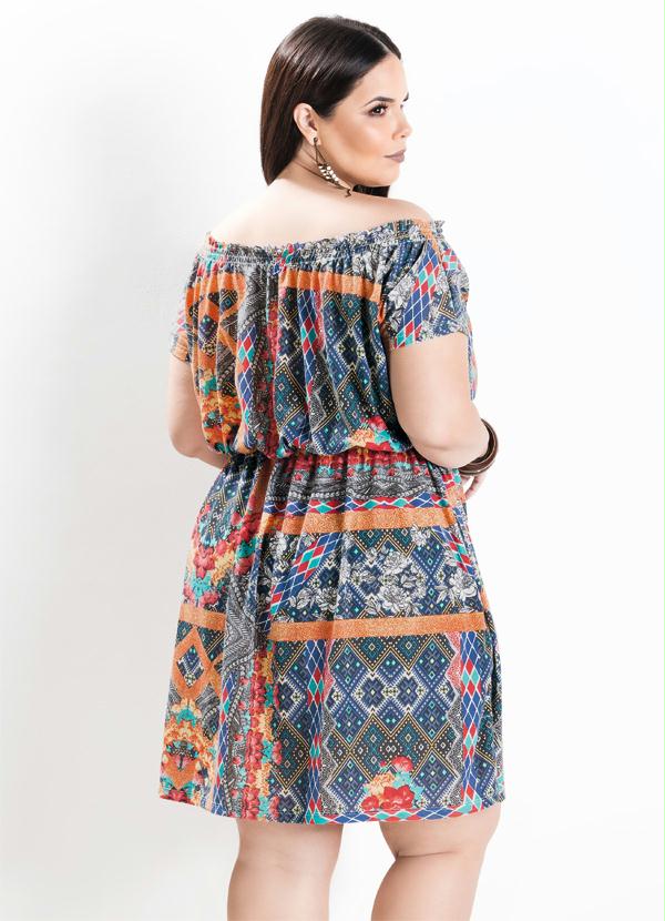Marguerite - Vestido Ombro a Ombro Estampado Plus Size 2