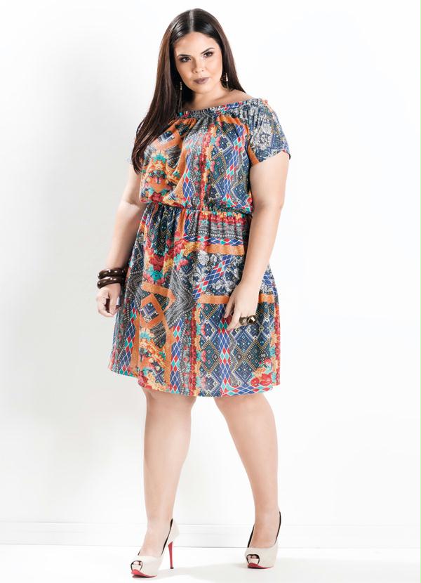 Marguerite - Vestido Ombro a Ombro Estampado Plus Size 4