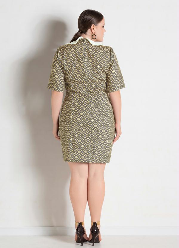 Quintess - Vestido Tubinho Estampa Barroca Plus Size 5