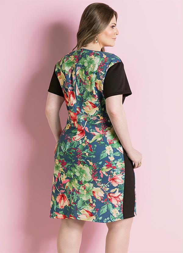 Quintess - Vestido Tubinho Floral Plus Size 2