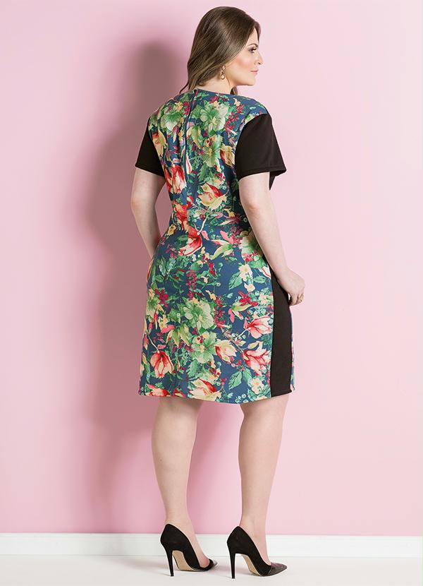 Quintess - Vestido Tubinho Floral Plus Size 6