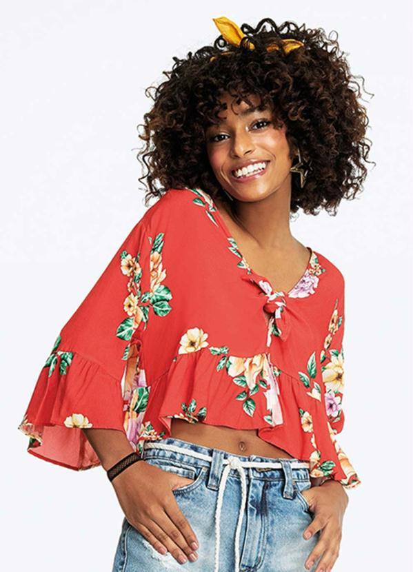 Nuv.on - Blusa Cropped Feminina Vermelho