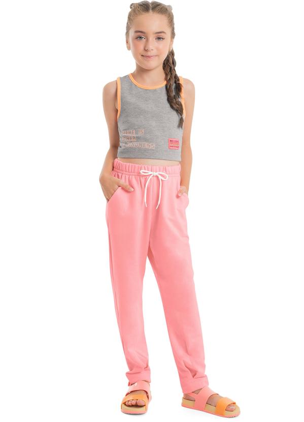 Gloss - Blusa Cropped Regata Infantil Cinza 2