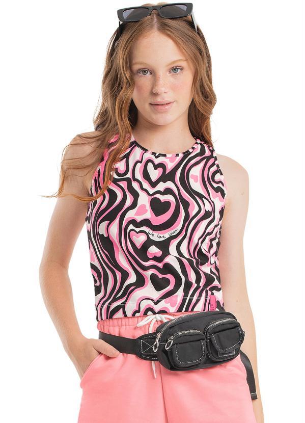 Gloss - Blusa Cropped Regata Menina Rosa