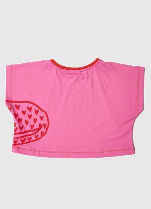 Fábula - Blusa Menina de Malha Silk Onça Rosa - FÁBULA