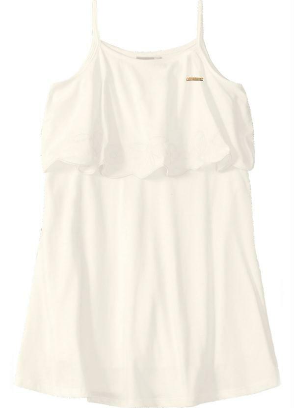 Carinhoso - Blusa Branco Detalhe Bordado Menina