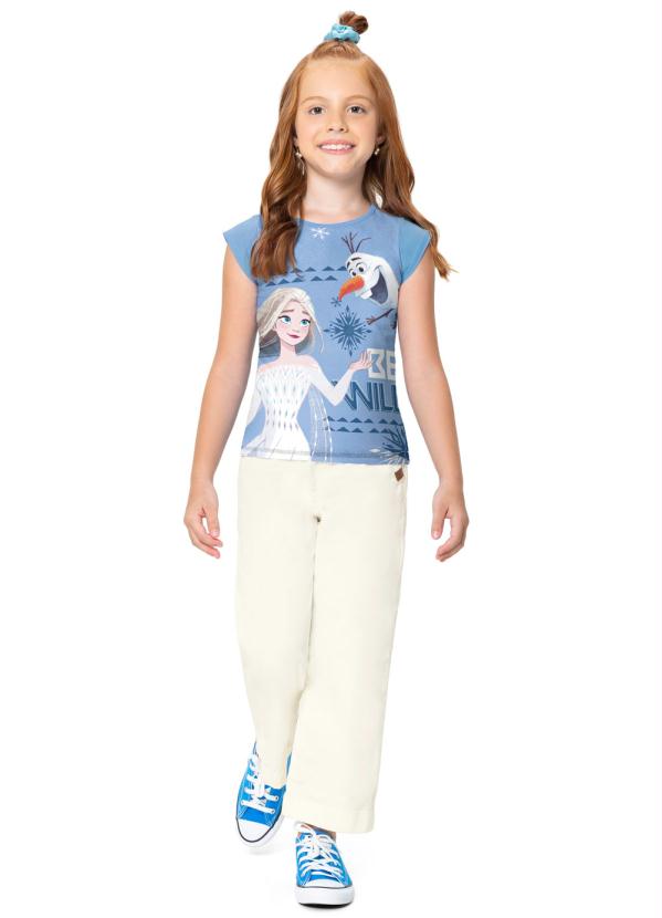 Malwee Kids - Blusa Azul Frozen Elsa e Olaf Menina 2