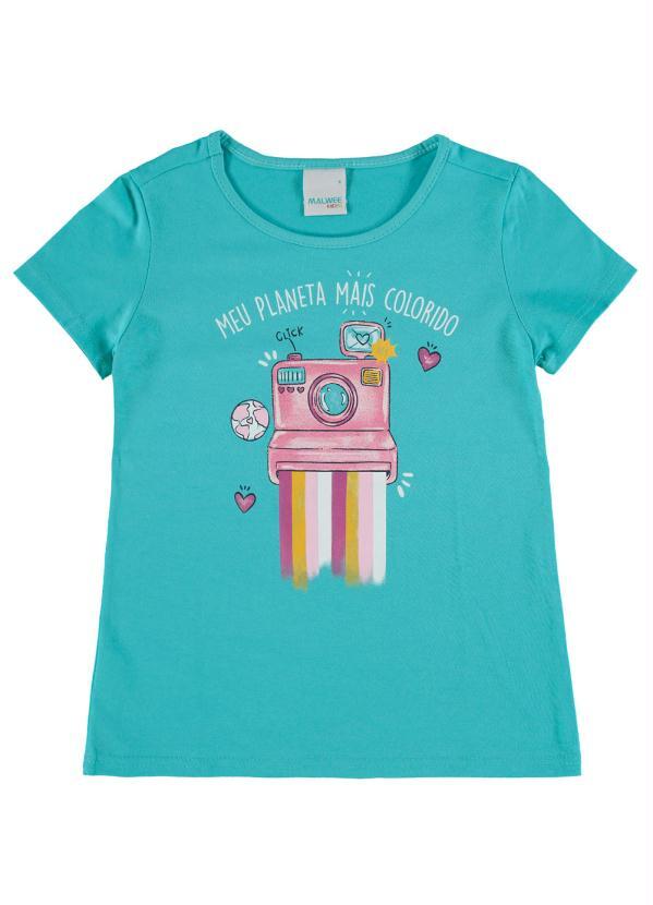 Malwee Kids - Blusa Azul Turquesa Meu Planeta
