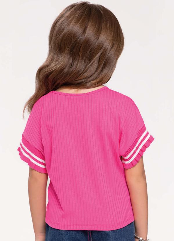 Trick Nick - Blusa Infantil em Ribana Canelada Rosa 2