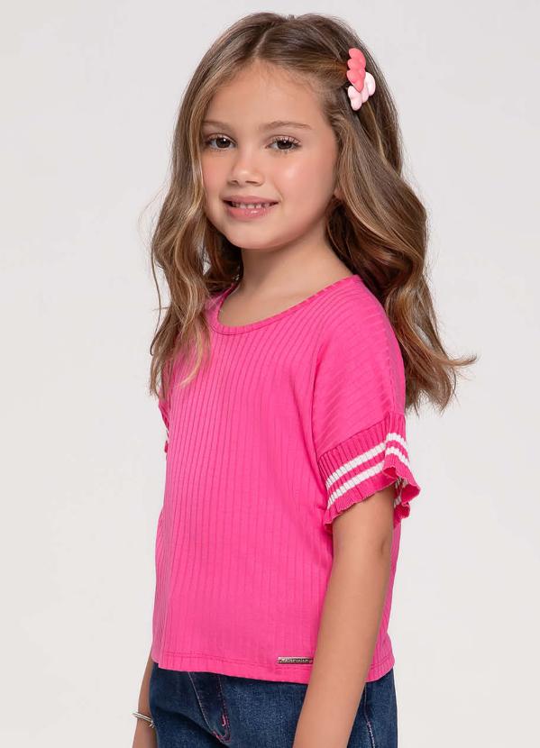 Trick Nick - Blusa Infantil em Ribana Canelada Rosa 4