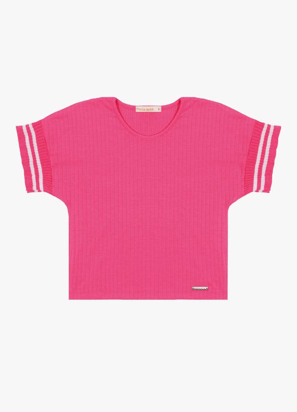 Trick Nick - Blusa Infantil em Ribana Canelada Rosa 5