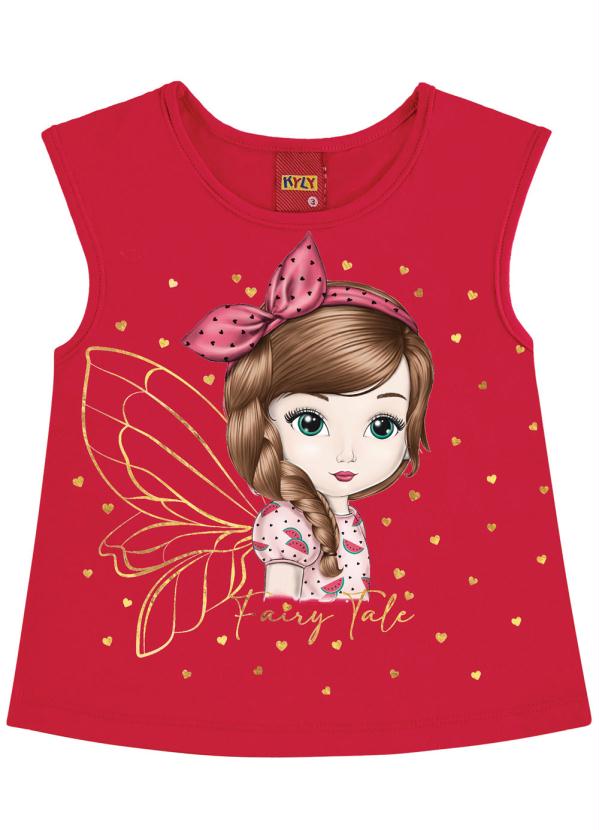 Blusa Infantil Feminina Vermelho Kyly