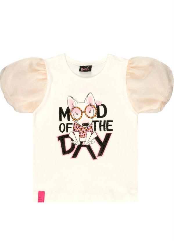 Gloss - Blusa Infantil Manga Princesa Bege