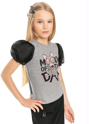 blusa manga princesa infantil