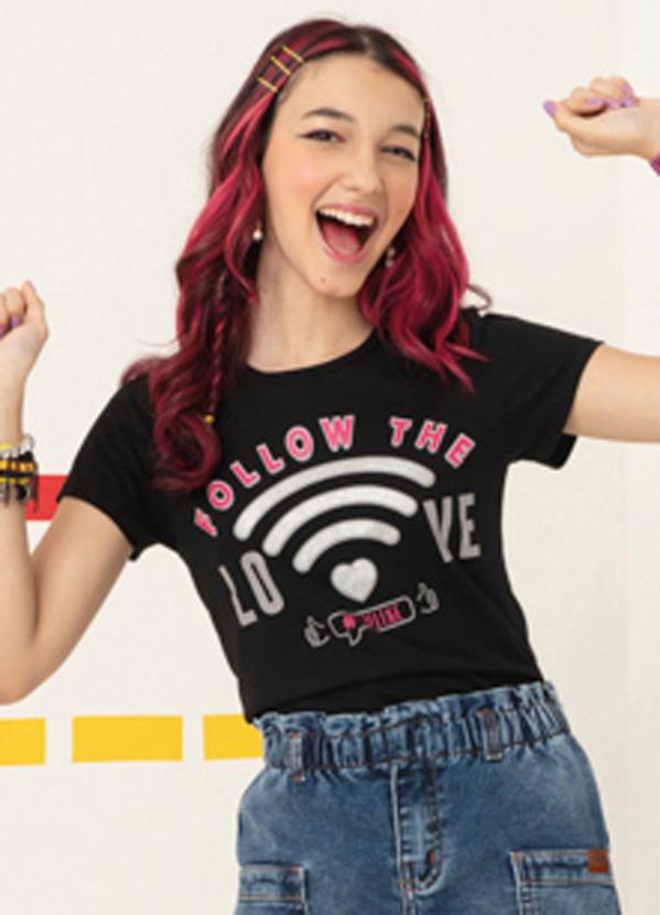 Brandili - Blusa Infantil Menina da Luluca Preto