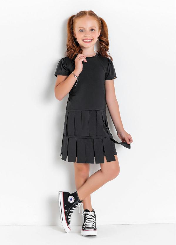 Outlet - Blusa Infantil Preta com Tiras 5