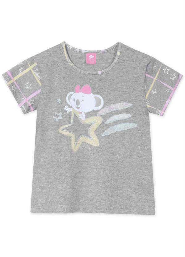 Lilica Ripilica - Blusa Manga Curta Brilha no Escuro Cinza