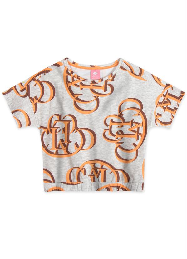 Lilica Ripilica - Blusa Manga Curta Menina Infantil Cinza 1