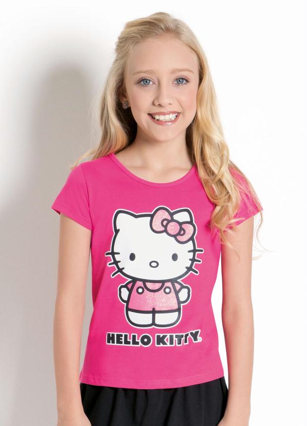 Hello Kitty - Blusa Pink Hello Kitty com Estampa Frontal