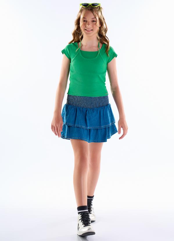 Pulla Bulla - Blusa Ribana com Elastano Leve Azul 2