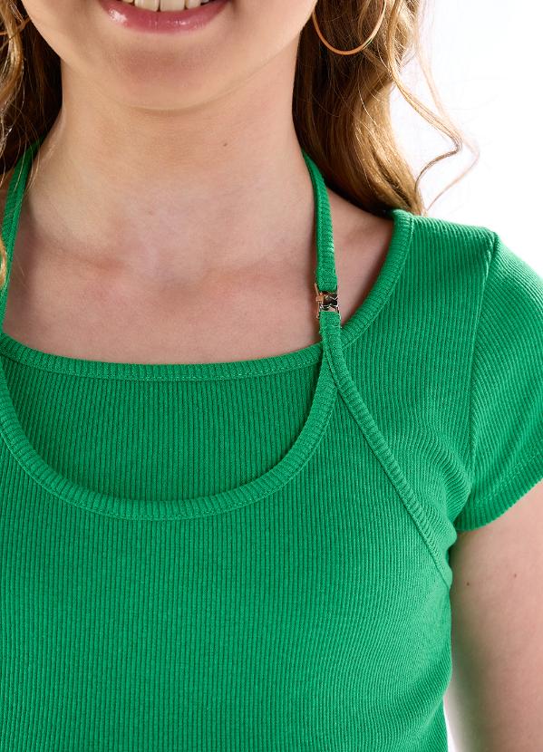 Pulla Bulla - Blusa Ribana com Elastano Leve Azul 3