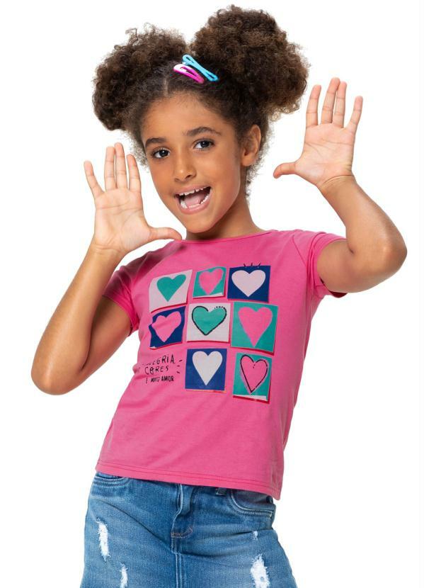 Malwee Kids - Blusa Rosa Escuro Alegria e Cores Menina