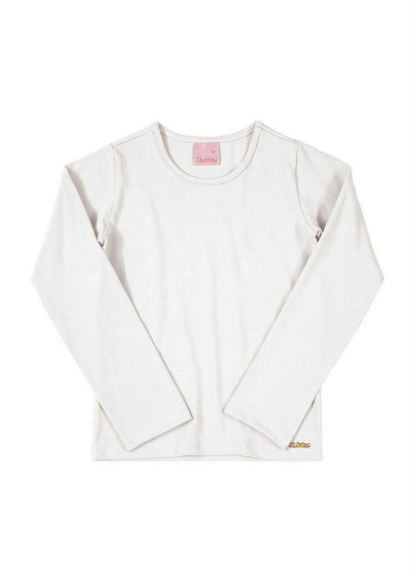 Quimby - Blusa Infantil Manga Longa Branco