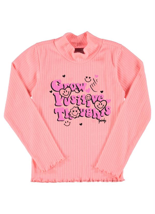 Quimby - Blusa Infantil Ribana Canelada Rosa 3