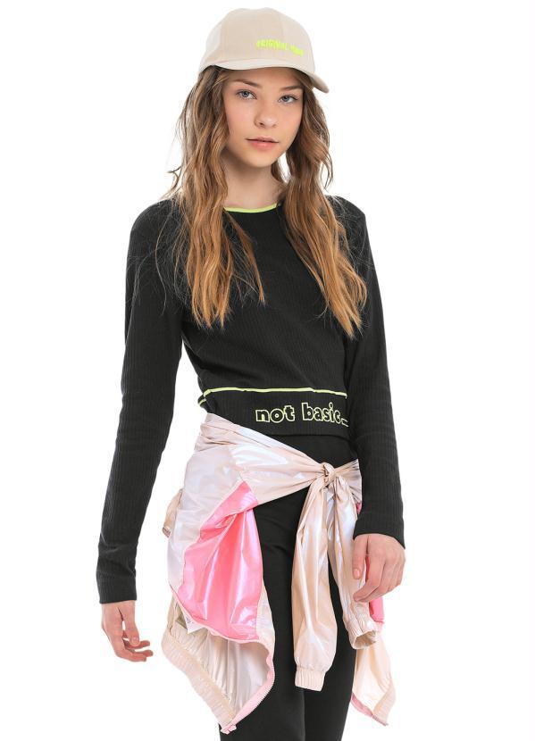 Gloss - Blusa Inverno Menina Preto