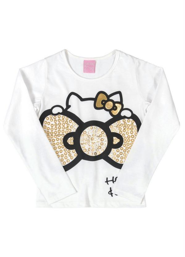 Hello Kitty - Blusa Manga Longa Laço Branco 1