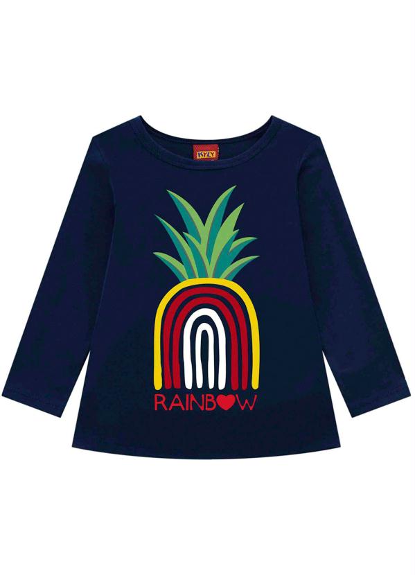 Kyly - Blusa Menina Marinho