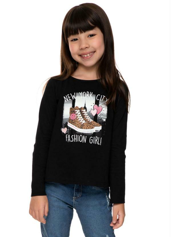 Malwee Kids - Blusa Preta New York City Menina