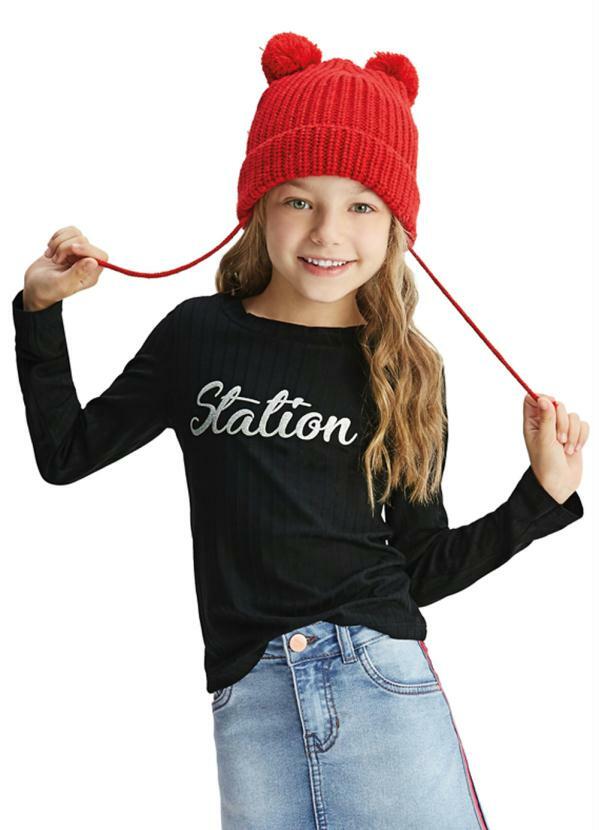 Malwee Kids - Blusa Preta Station
