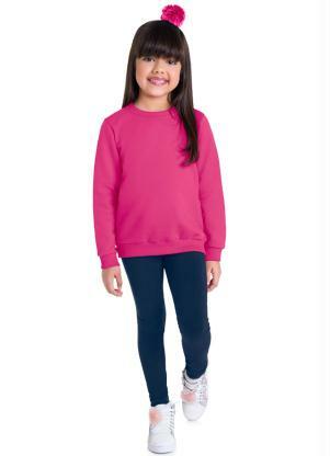 Brandili - Blusão Infantil Menina com Cor Lisa Rosa - BRANDILI