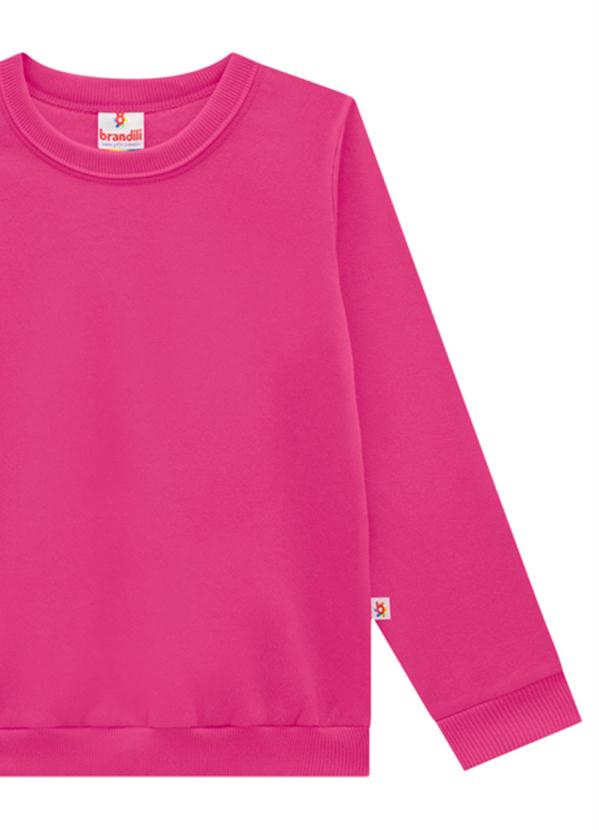 Brandili - Blusão Infantil Menina com Cor Lisa Rosa 4