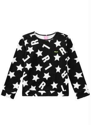 Lilica Ripilica - Blusão Manga Longa Infantil MeninaPreto - LILICA RIPILICA