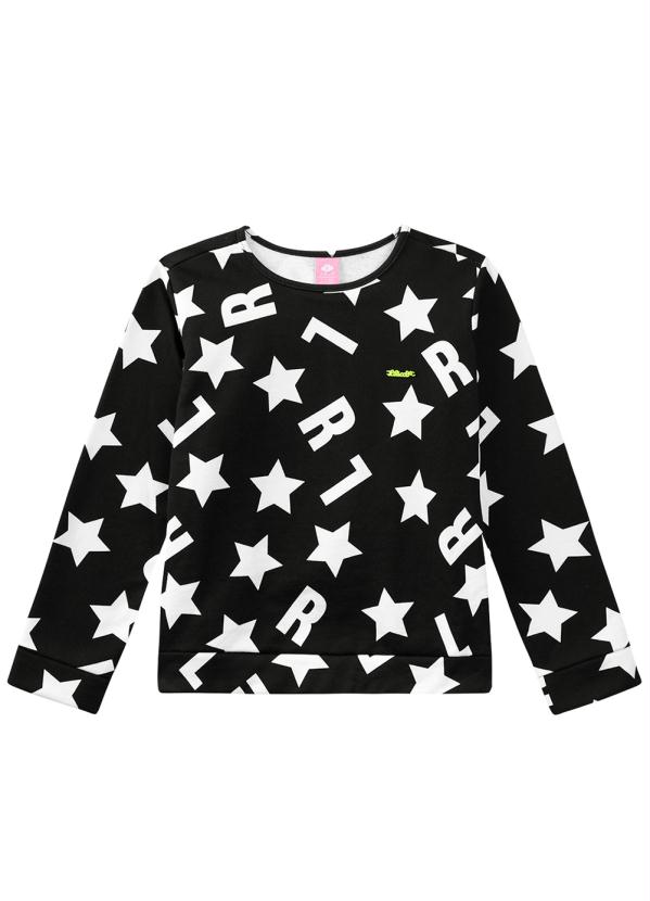 Lilica Ripilica - Blusão Manga Longa Infantil MeninaPreto
